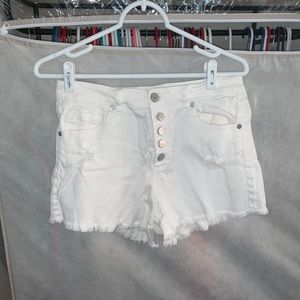 White High-Waisted Shorts